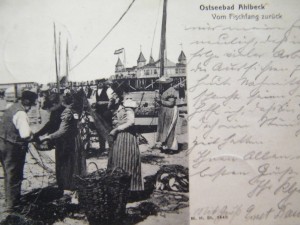Ahlbeck Postkarte Fischfang