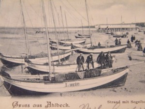 Ahlbeck historische Postkarte Segelboote