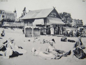 Ahlbeck historische Postkarte Strandleben